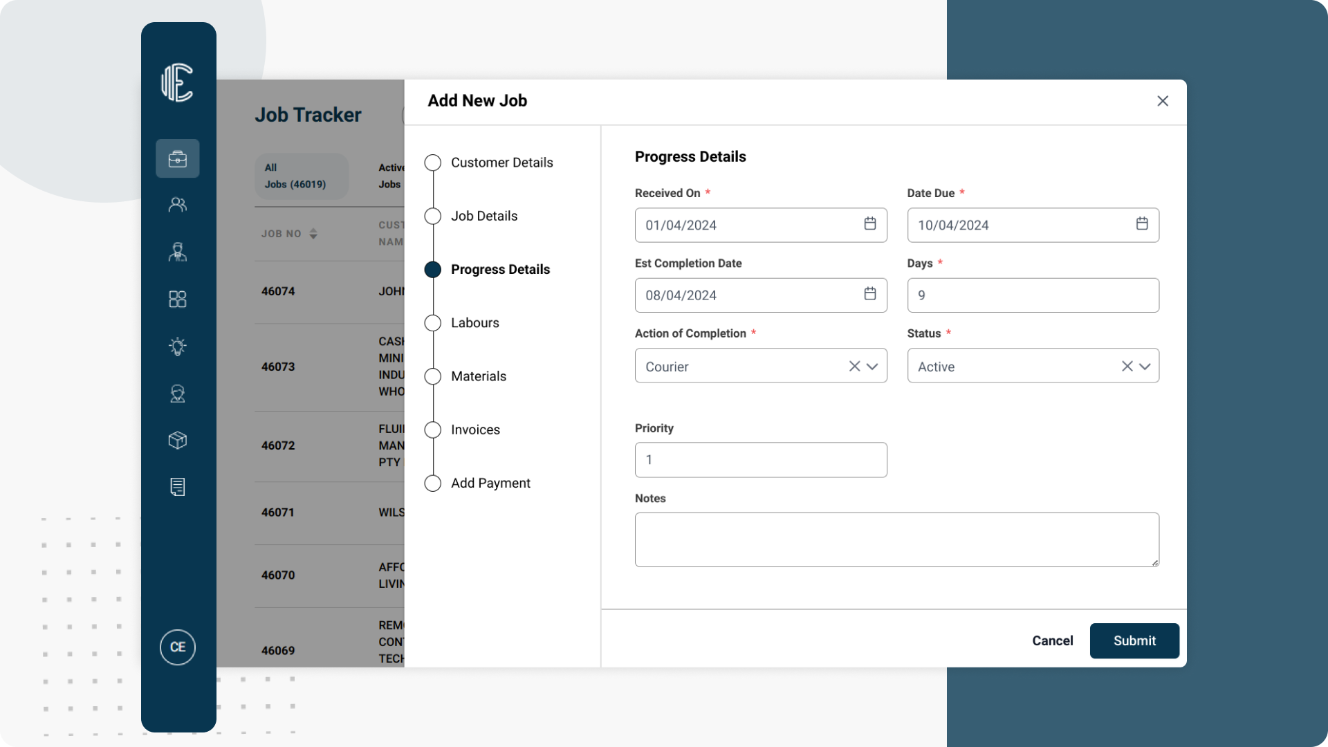 Fabrication job lifecycle management tool